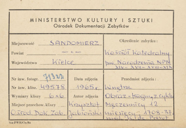 Katedra - wnętrze, obraz "Męczennicy" - fragment - metryczka, skan 1