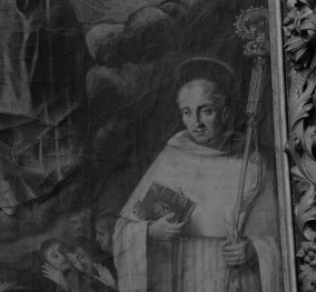 Bazyliki Wniebowzięcia NMP - wnętrze: ołtarz główny z obrazem Bartłomieja Strobla, detale, skan 1