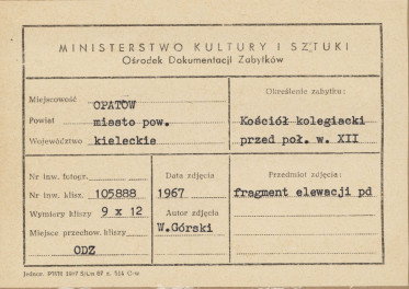 Kolegiata - fragment elewacji płd. -  metryczka

 , skan 1