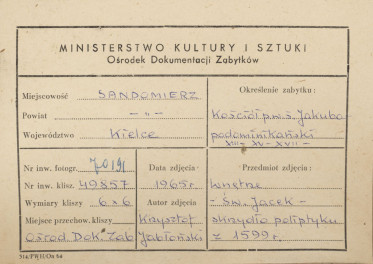 Zespół klasztorny Dominikanów - kościół, obraz z przedstawieniem św. Jacka, część d. poliptyku - metryczka, skan 1