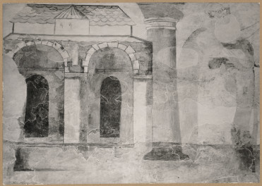 Zespół klasztorny - kościół, wnętrze, fragment malowideł ściennych, skan 1