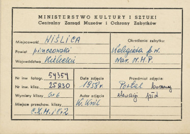 Kolegiata  -  widok na portal w elewacji płd. - metryczka, skan 1