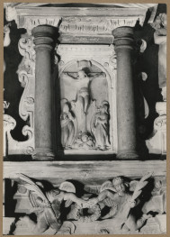 Kaplica Firlejów - ołtarz - płaskorzeźba Ukrzyżowania, skan 1