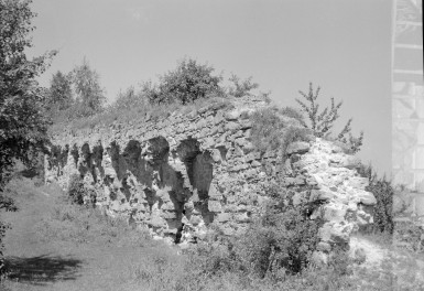 Ruiny zamku - fragment murów od strony pd., skan 1