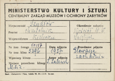 Kościół filialny - widok na elewację zach. - metryczka, skan 1