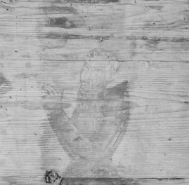 kościół pw. Podwyższenia Krzyża Świętego - wnętrze - nawa główna - ściana południowa - fragment polichromii, skan 1