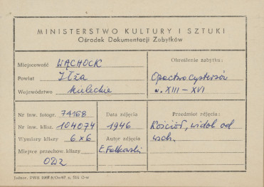 Zespół opactwa Cystersów - kościół, widok od strony wsch. - metryczka, skan 1