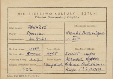 Zespół klasztorny - kościół, wnętrze, epitafium Adama Małachowskiego - metryczka
 , skan 1