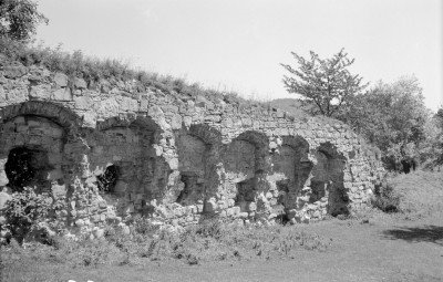 Ruiny zamku - fragment murów od strony pd., skan 1