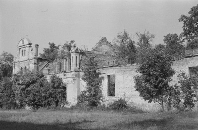 zamek -  elewacja ruiny, skan 1