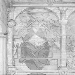 kościół parafialny pw. Matki Boskiej Różańcowej i św. Jana Kantego, 1527 r. - polichromia 1. połowa XVII w. - Cierniem Koronowanie, skan 1