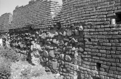Zespół zamkowo - pałacowy: fragment bastionu. Mur., skan 1