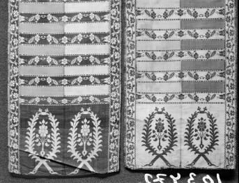 kościół pw. Wniebowzięcia Najświętszej Maryi Panny i św. Zygmunta - Muzeum Diecezjalne - zbiory - pas kontuszowy N 24 - fragment, skan 1