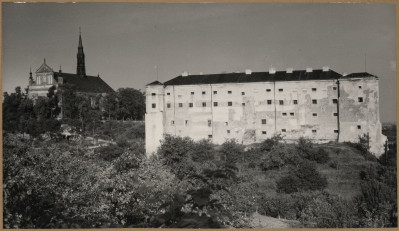 Zamek - widok ogólny od strony zach. wraz z katedrą, skan 1
