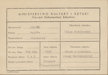 Widok ulicy Kościuszki z Bramą Warszawską - metryczka

 , skan 1