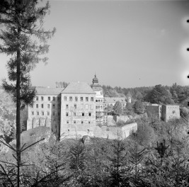 zamek Pieskowa Skała /zamek królewski/- widok od południa, skan 1