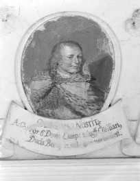 pałac - wnętrze: portret Nostitza w fasecie sali balowej, skan 1