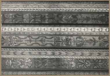 Pałac biskupów - wnętrze, d. komnata biskupia, fragment polichromii na stropie , skan 1