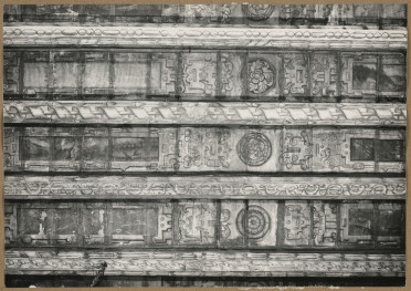 Pałac biskupów - wnętrze, d. sala jadalna, fragment polichromii stropu , skan 1