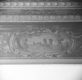 pałac Biskupów Krakowskich - Pierwszy Pokój Biskupi /I p./ - fragment fryzu - alegoria Nauki i Sztuki /nowa/, skan 1