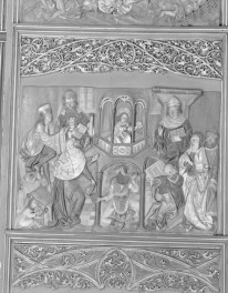 Kościół Mariacki pw. Wniebowzięcia Najświętszej Marii Panny - ołtarz Wita Stwosza - zamkniety, skrzydło lewe - Chrystus wśród uczonych, skan 1