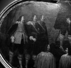 pałac Biskupów Krakowskich - Pierwszy Pokój Senatorski /I p./ - plafon - część środkowa ze sceną przyjęcia posłów szweckich przez króla Władysława IV - fragment, skan 1