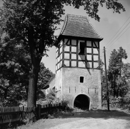 kościół pw. św. Andrzeja - dzwonnica, elewacja szachulcowa, skan 1