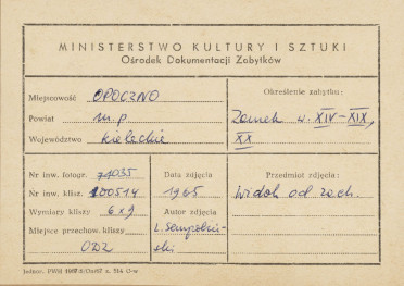 Zamek - widok ogólny od strony płd. - zach. - metryczka

 , skan 1