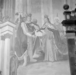 klasztor benedyktynów - kaplica, fragment fresków, skan 1
