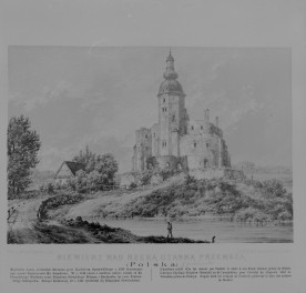ruiny zamku biskupów - rys. z natury autorstwa Napoleon Orda, skan 1