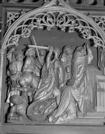 Kościół Mariacki pw. Wniebowzięcia Najświętszej Marii Panny - tryptyk Św. Stanisława - część środkowa śmierć św. Stanisława, skan 1