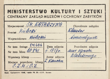 Zespół klasztorny - fragment ogrodzenia -  metryczka, skan 1