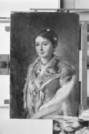 Muzeum Narodowe w Poznaniu, obraz Wyciółkowski Leon "portret pani w niebieskiej sukni", 817x530 mm, skan 1