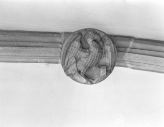 Stary Ratusz - wnętrze: zwornik z 2 połowy XV wieku. "Ptak", skan 1