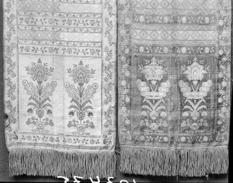 kościół pw. Wniebowzięcia Najświętszej Maryi Panny i św. Zygmunta - Muzeum Diecezjalne - zbiory - pas kontuszowy N 33 - fragment, skan 1