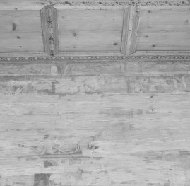 kościół pw. Podwyższenia Krzyża Świętego - wnętrze - nawa główna - ściana południowa - fragment polichromii, skan 1