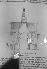 kościół klasztorny cystersów, ob. parafialny pw. Wniebowzięcia Najświętszej Marii Panny - przekrój poprzeczny, skan 1