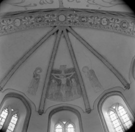 kościół pw. św. Najświętszej Marii Panny, św. Jana Chrzciciela i św. Faustyna z Brescii biskupa - wnętrze - prezbiterium - fresk, skan 1
