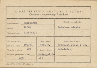 Miasto - fragment rynku - metryczka, skan 1