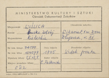Dom Długosza - widok elewacji zach.  - metryczka, skan 1