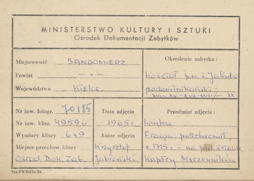  Zespół klasztorny Dominikanów - kościół, wnętrze, fragment polichromii na płd. ścianie kaplicy Męczenników - metryczka, skan 1