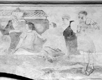 kościół pocysterski, ob. parafialny pw. św. Floriana - wnętrze: malowidło w prezbiterium - fragment, skan 1