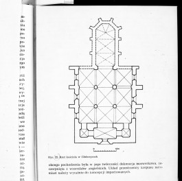 żródło: T. Mroczko, Architektura gotycka na Ziemi Chełmińskiej, PWN 1980 - kościół parafialny pw. Narodzenia Najświętszej Marii Panny - rzut poziomy, skan 1