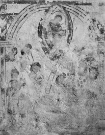 Bazylika N.M.P - wnętrze. Południowa kaplica świątyni i freski na ścianach. Fragment polichromii., skan 1