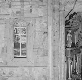 kościół pw. Podwyższenia Krzyża Świętego - wnętrze - prezbiterium - ściana południowa - fragment polichromii, skan 1