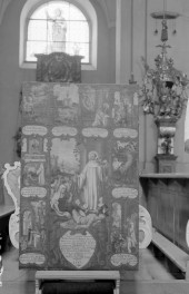 kościół pw. Jana Chrzciciela - Sanktuarium Matki Bożej Grodowieckiej – Jutrzenki Nadziei - wnętrze - obraz cuda św. Bernarda, skan 1