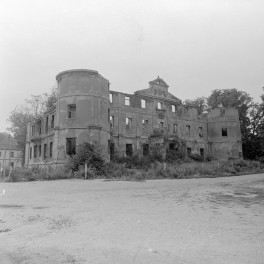 pałac (ruina) 2. połowa XVII w. - elewacja zachodnia, skan 1