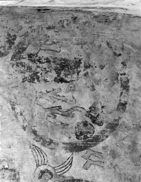 Bazylika N.M.P - wnętrze. Południowa kaplica świątyni i freski na ścianach. Fragment polichromii., skan 1