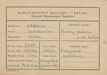  Ruiny zamku - widok fragmentu zarwanego sklepienia - metryczka

 , skan 1