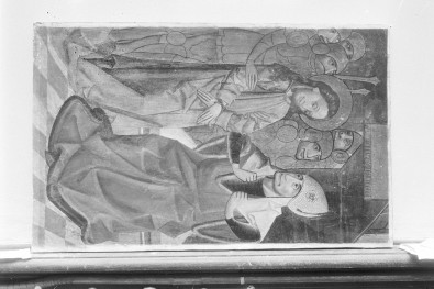 malarz nieznany - kwatera tryptyku z Szańca - rewers - Chrystus przed kapłanami, tempera na drewnie, Muzeum Sztuki w Łodzi, skan 1
